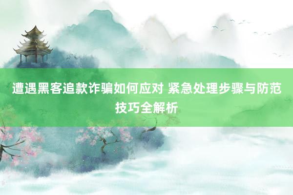 遭遇黑客追款诈骗如何应对 紧急处理步骤与防范技巧全解析
