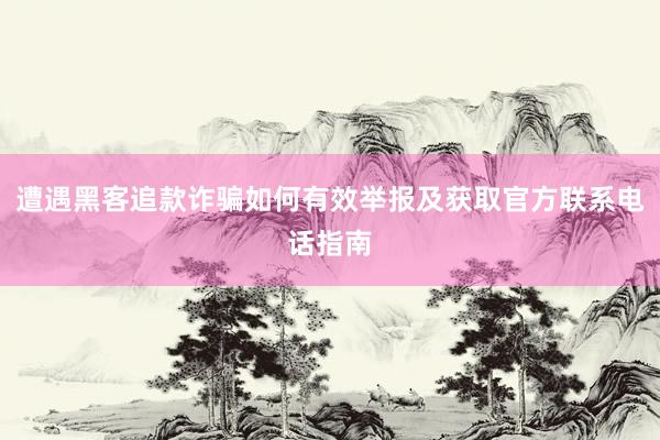 遭遇黑客追款诈骗如何有效举报及获取官方联系电话指南